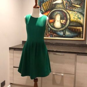 Green fit & flare dress